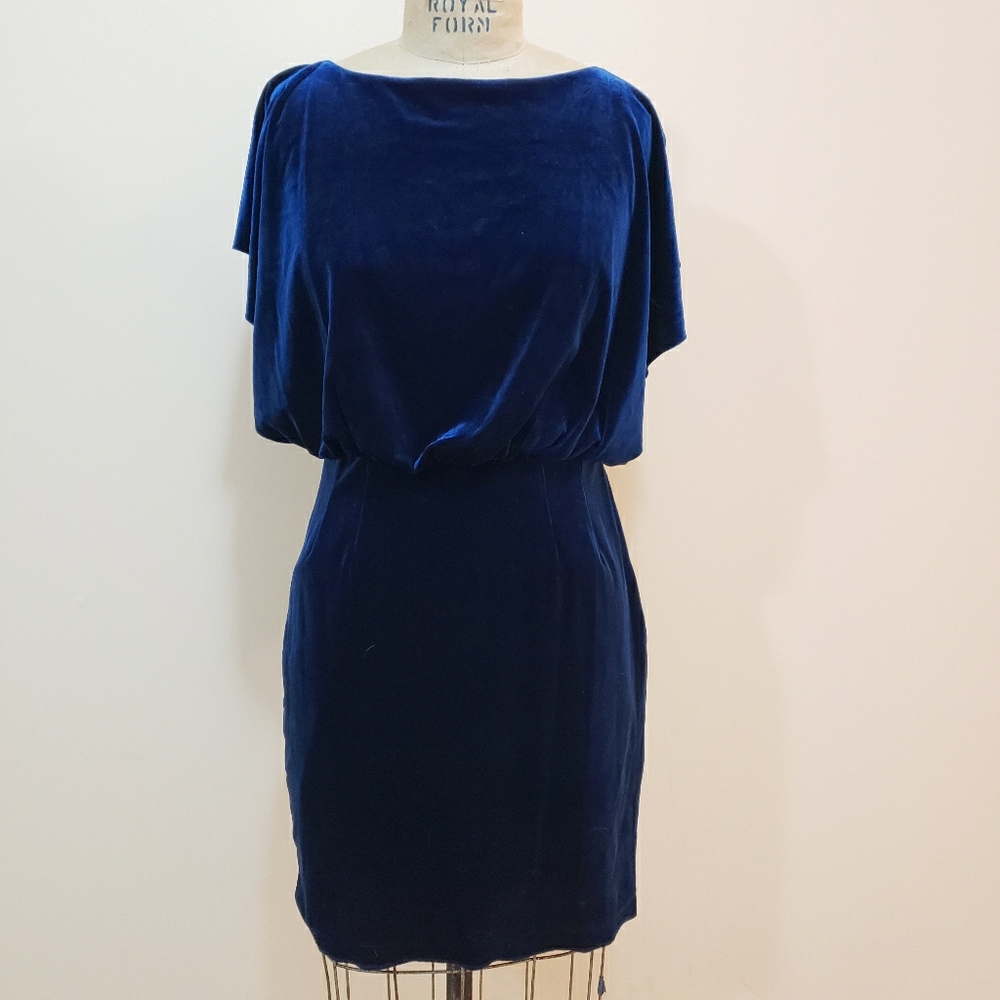 Blue velvet dress